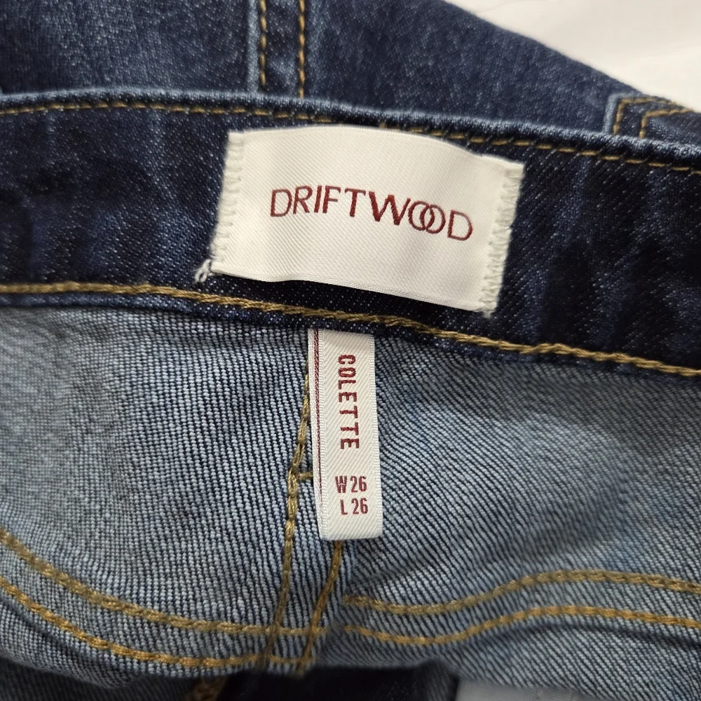 Driftwood Colette Jeans Embroidered Cuff Straight Crop Floral Boho Size 26 - Picture 8 of 9